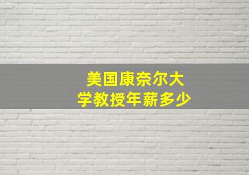 美国康奈尔大学教授年薪多少