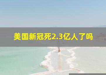 美国新冠死2.3亿人了吗