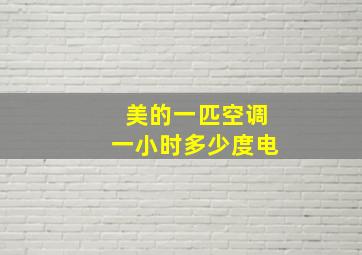 美的一匹空调一小时多少度电