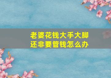 老婆花钱大手大脚还非要管钱怎么办