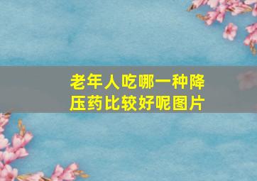 老年人吃哪一种降压药比较好呢图片