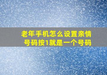 老年手机怎么设置亲情号码按1就是一个号码