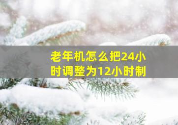 老年机怎么把24小时调整为12小时制