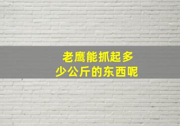 老鹰能抓起多少公斤的东西呢