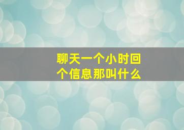 聊天一个小时回个信息那叫什么