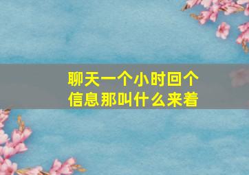 聊天一个小时回个信息那叫什么来着