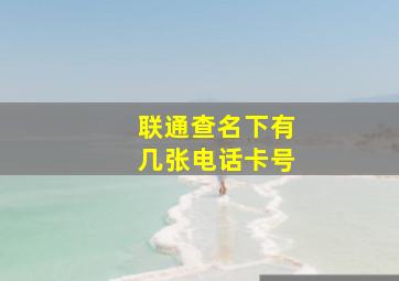 联通查名下有几张电话卡号