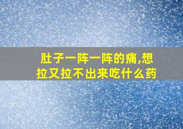 肚子一阵一阵的痛,想拉又拉不出来吃什么药