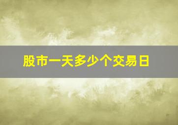 股市一天多少个交易日