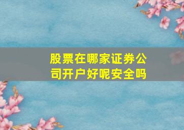 股票在哪家证券公司开户好呢安全吗