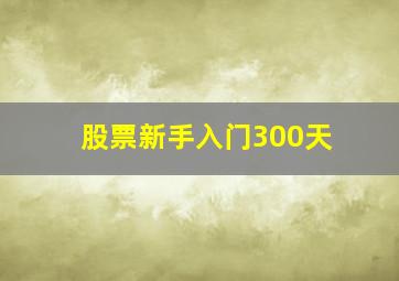 股票新手入门300天