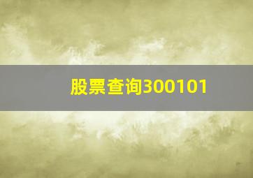 股票查询300101