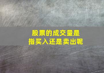 股票的成交量是指买入还是卖出呢