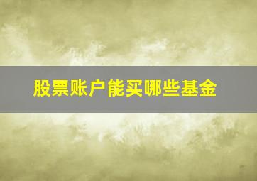 股票账户能买哪些基金