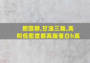 胆固醇,甘油三脂,高和低密度都高脂蛋白b高