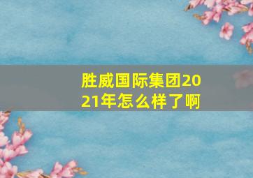 胜威国际集团2021年怎么样了啊