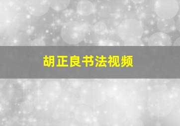 胡正良书法视频