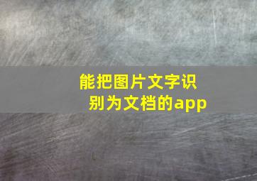 能把图片文字识别为文档的app