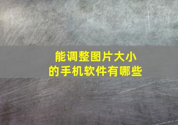 能调整图片大小的手机软件有哪些