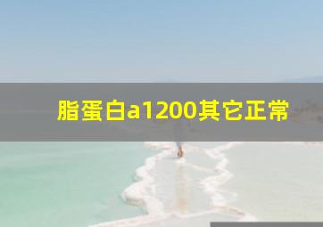 脂蛋白a1200其它正常