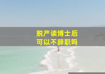 脱产读博士后可以不辞职吗