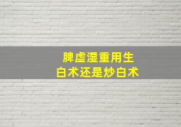 脾虚湿重用生白术还是炒白术