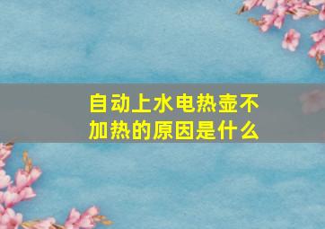 自动上水电热壶不加热的原因是什么