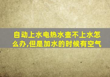 自动上水电热水壶不上水怎么办,但是加水的时候有空气