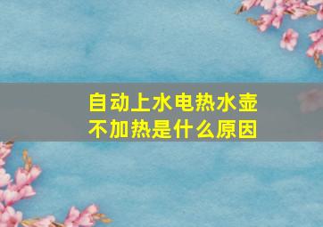 自动上水电热水壶不加热是什么原因