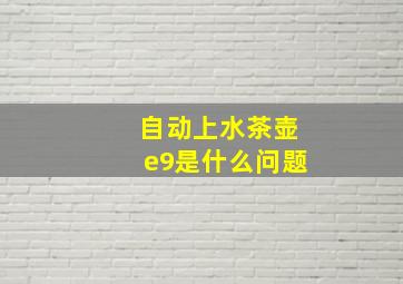 自动上水茶壶e9是什么问题