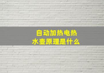 自动加热电热水壶原理是什么