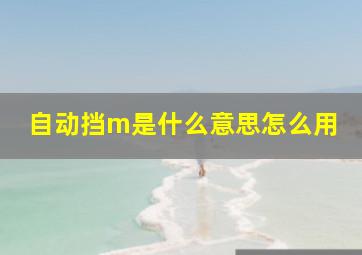 自动挡m是什么意思怎么用