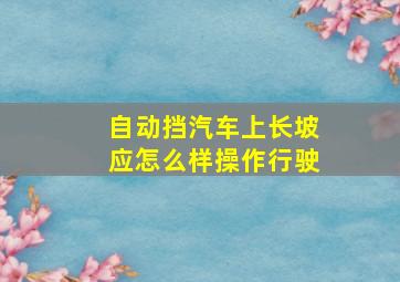 自动挡汽车上长坡应怎么样操作行驶