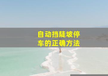 自动挡陡坡停车的正确方法