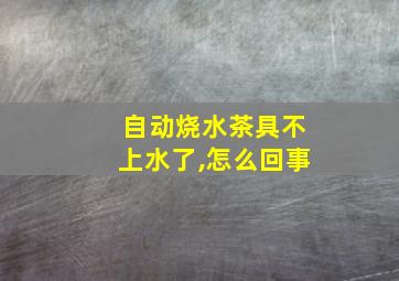 自动烧水茶具不上水了,怎么回事