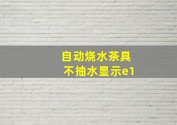 自动烧水茶具不抽水显示e1