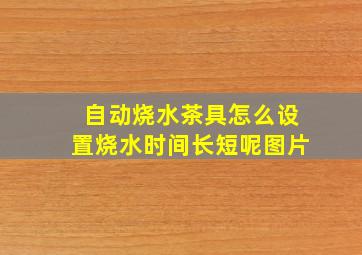 自动烧水茶具怎么设置烧水时间长短呢图片