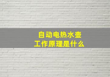 自动电热水壶工作原理是什么