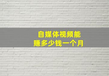 自媒体视频能赚多少钱一个月