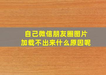 自己微信朋友圈图片加载不出来什么原因呢