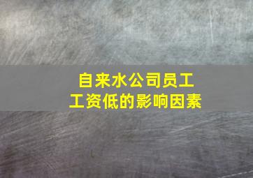 自来水公司员工工资低的影响因素