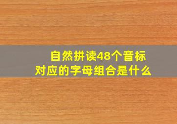 自然拼读48个音标对应的字母组合是什么