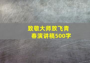 致敬大师放飞青春演讲稿500字