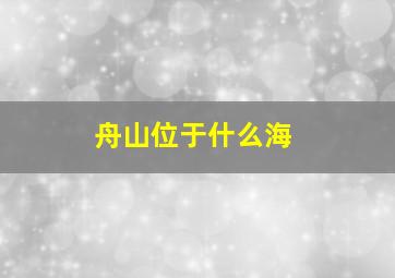 舟山位于什么海