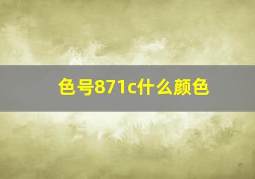 色号871c什么颜色