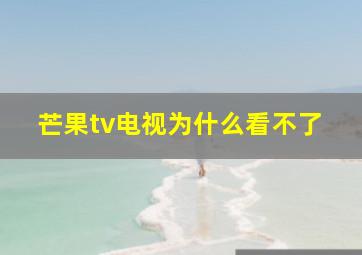 芒果tv电视为什么看不了