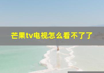 芒果tv电视怎么看不了了