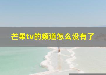 芒果tv的频道怎么没有了