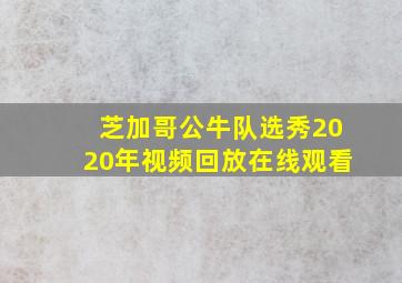 芝加哥公牛队选秀2020年视频回放在线观看