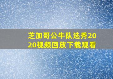 芝加哥公牛队选秀2020视频回放下载观看